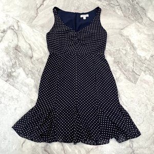 Kate Young for Target Dress 8‎ Blue Womens Polka Dot Sleeveless Flounce Hem